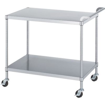 ステンレスワゴン(SUS304)天地2段タイプ φ75導電ナイロン車 750×600×800 MN02-7560-800-NE75_SH（直送品）