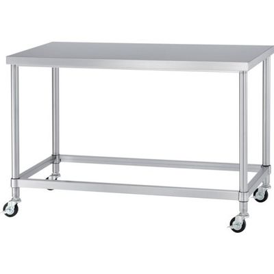 シンコー ステンレス作業台四方枠キャスター付 WZNC-12075-800-SU75 1台 324-2811（直送品）