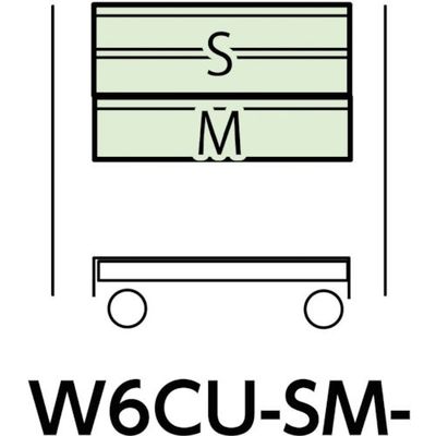 山金工業 ヤマテック スペシャルワゴン 移動式 キャビネット浅型2段×1個、深型1段×1個 ヤマテックアイボリー W6CU-SM-IV 1台（直送品）
