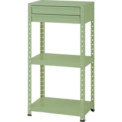 山金工業 ヤマテック スペシャルワゴン 固定式 キャビネット浅型2段×1個 ヤマテックグリーン W6H-S-G 1台 868-3535（直送品）