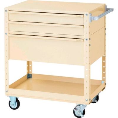 ヤマテック スペシャルワゴン 移動式 キャビネット浅型2段×1台、超深型1段×1個 ヤマテックアイボリー W7CS-SD-IV 1台（直送品）