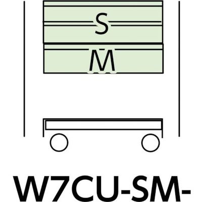 山金工業 ヤマテック スペシャルワゴン 移動式 キャビネット浅型2段×1台、深型1段×1個 ヤマテックグリーン W7CU-SM-G 1台（直送品）