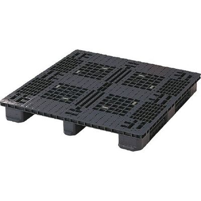 日本プラパレット NPC プラスチックパレットEA-1111RR 片面四方差し 黒 EA-1111RR-BK 175-4511（直送品）