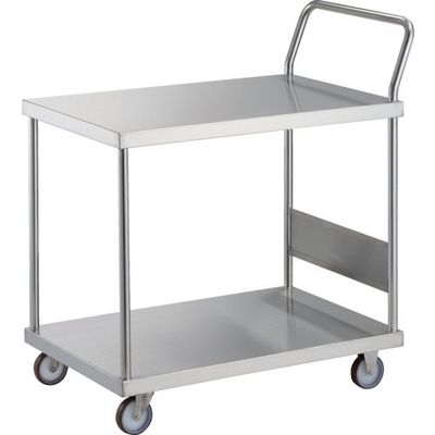 TRUSCO ステンレス台車 オールステン台車 800X450 片袖2段 NU車輪 ハンドル高さ1050 AS-32H-100NU 1台（直送品）