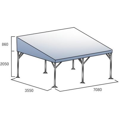 ゴトー工業 ゴトー 集会用テント 片流れテント 白天幕 2間x4間 KT-24 1式 346-6291（直送品）
