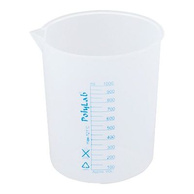 アズワン プラスチックビーカー(青目盛付き・PP製)1000mL 11155 1個 4-4473-05（直送品）