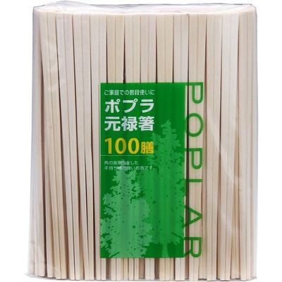 大和物産 ポプラ元禄箸 裸 4904681103394 1個(100膳)（直送品）