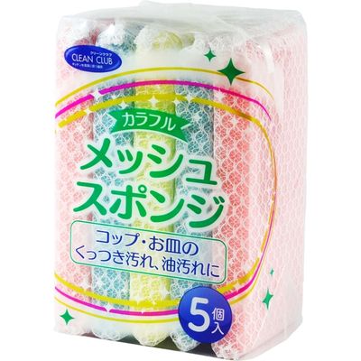 大和物産 クリーンクラブ カラフルメッシュスポンジ 4904681635314 1パック（5個）（直送品）