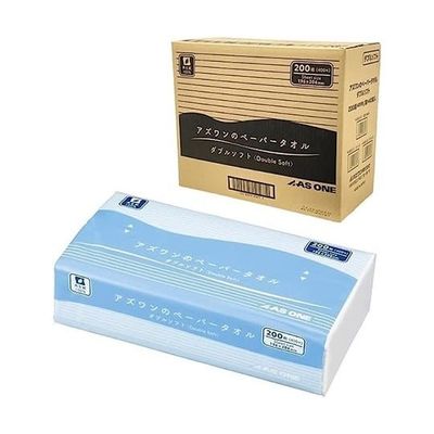 アズワン アズワンのペーパータオル(ダブルソフト) 1ケース(200組/袋×40袋入) 4-4063-51 1ケース(8000組)（直送品）