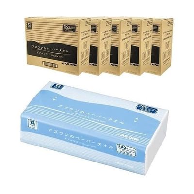 アズワン アズワンのペーパータオル(ダブルソフト) 5ケース(200組/袋×40袋入) 4-4063-52 1セット(40000組)（直送品）