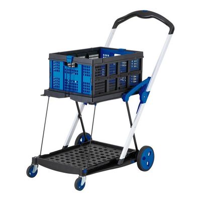 アズワン 折り畳み2段台車(コンテナ付き) AS-99G 1個 4-3857-01（直送品）