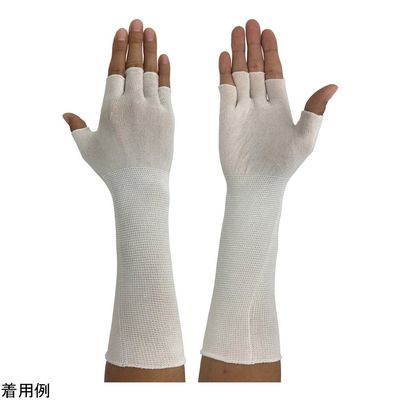 ウインセス キュプラインナーグローブ 指切り ロング 10双入 WS-6500-D5LG 1袋(10双) 4-5165-05（直送品）