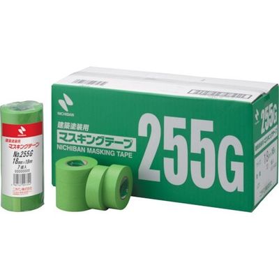 ニチバン 建築塗装用マスキングテープ 255Gー12 12mmX18m(10巻入り/PK) 255GH-12 1パック(10巻)（直送品）