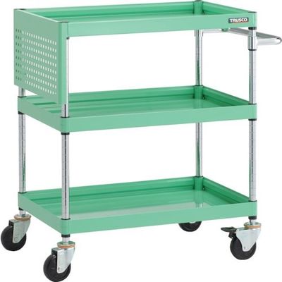 トラスコ中山 TRUSCO ツールワゴン ファルコンワゴン 750X500 短パネル付 ヤンググリーン FAW-973PS-YG 1台（直送品）