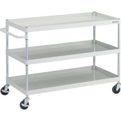 TRUSCO ツールワゴン フェニックスワゴン 抗ウィルスハンドル 省音 1200X600XH880 3段 ホワイト PEW-9123A-W（直送品）