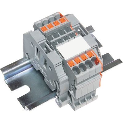 トラスコ中山 TRUSCO スプリング式端子台2線式 4極 電線サイズ0.25~1.5 SPTB18A-2-4P 1個 257-3032（直送品）