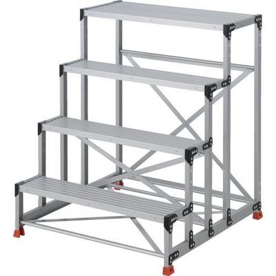 トラスコ中山 TRUSCO 作業用踏台 4段 ステップ奥行200 高さ1.2m 天板1000X400 TSF-41012 1台（直送品）