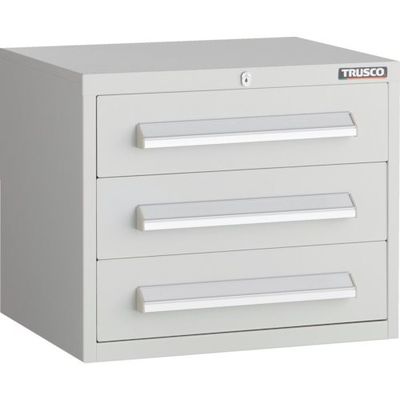 トラスコ中山 TRUSCO WLVR型キャビネット 500X412XH420 引出3段 ホワイト色 WLVR-424-W 1台（直送品）