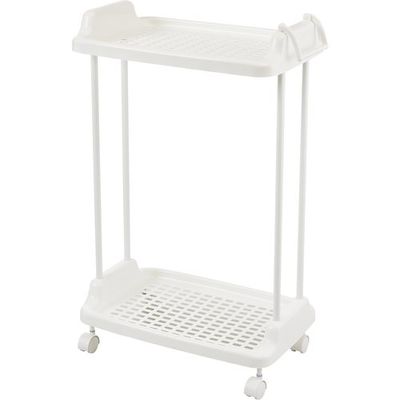 ヒマラヤ化学 バスケット ワゴン 5122 2段 ホワイト 535×324×830(組み立て時) 512240 1セット(8個)（直送品）