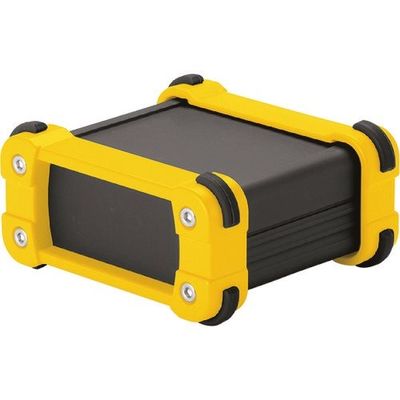 タカチ電機工業 タカチ コーナーガード付アルミケースアルミパネルタイプ ブラック/イエロー EXP15-6-15BY 1台 200-9826（直送品）