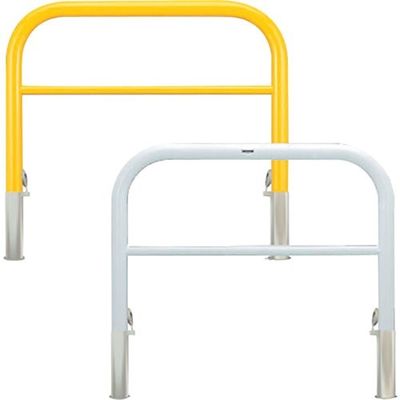 カネソウ 車止め アーチ型 横バー付 スチール製 焼付塗装 脱着式 鋳鉄製蓋 Yシリーズ YBW6H10-HD(W) 1本 321-8300（直送品）