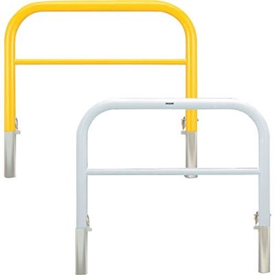 カネソウ 車止め アーチ型 横バー付 スチール製 焼付塗装 脱着式 スチール製蓋 鍵付 Yシリーズ YBW6L7-DL(Y) 1本（直送品）