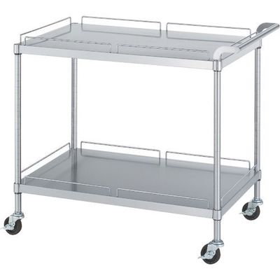 ステンレスワゴン(SUS430) 天地2段タイプ φ75導電ナイロン車 750×600×800 M20-7560-800-NE75_SH（直送品）