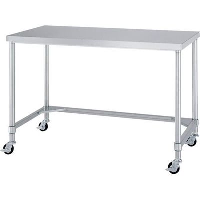 シンコー ステンレス作業台三方枠棚キャスター付 WTNC-18045-800-SU75 1台 324-2537（直送品）