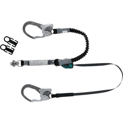 常時巻取り式と伸縮式の2丁掛けランヤード 100kg以下 伸縮式1.3 MHLYS-RCRNEX-56DJMR-T1-1.3-2HP 1本（直送品）