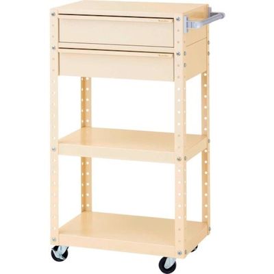 山金工業 ヤマテック スペシャルワゴン 移動式 キャビネット深型1段×2個 ヤマテックアイボリー W6CSH-M2-IV 1台（直送品）