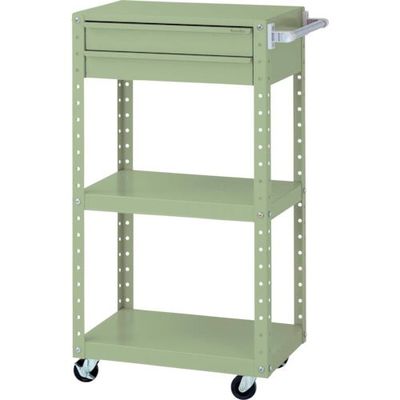 山金工業 ヤマテック スペシャルワゴン 移動式 キャビネット浅型2段×1個 ヤマテックグリーン W6CSH-S-G 1台 868-3423（直送品）