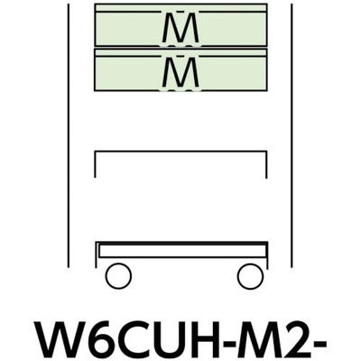 山金工業 ヤマテック スペシャルワゴン 移動式 キャビネット深型1段×2個 ヤマテックアイボリー W6CUH-M2-IV 1台（直送品）