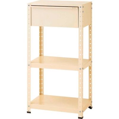 山金工業 ヤマテック スペシャルワゴン 固定式 キャビネット超深型1段×1個 ヤマテックアイボリー W6H-D-IV 1台 868-3524（直送品）