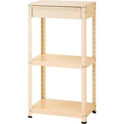 山金工業 ヤマテック スペシャルワゴン 固定式 キャビネット深型1段×1個 ヤマテックアイボリー W6H-M-IV 1台 868-3532（直送品）