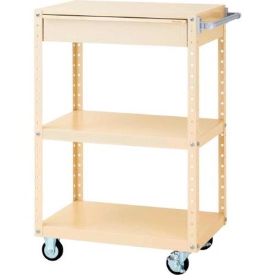 山金工業 ヤマテック スペシャルワゴン 移動式 キャビネット深型1段×1個 ヤマテックアイボリー W7CSH-M-IV 1台（直送品）