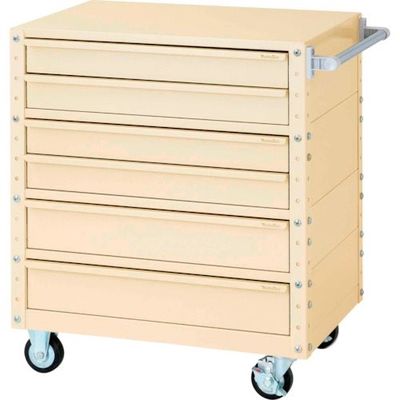 ヤマテック スペシャルワゴン 移動式 キャビネット浅型2段×2台、深型1段×2個 ヤマテックアイボリー W7CU-S2M2-IV 1台（直送品）