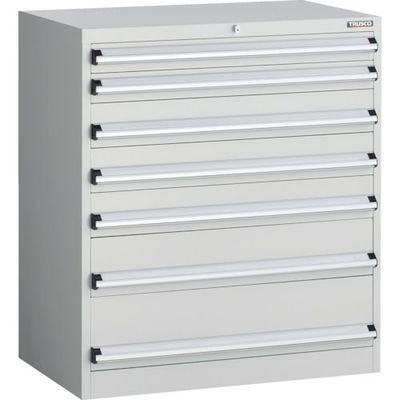 トラスコ中山 TRUSCO VE9S型中量キャビネット 880X550XH1000 引出し7段 ホワイト色 VE9S-1001-W 1台（直送品）