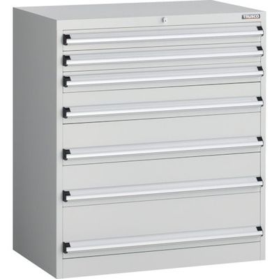 トラスコ中山 TRUSCO VE9S型中量キャビネット 880X550XH1000 引出し7段 ホワイト色 VE9S-1002-W 1台（直送品）