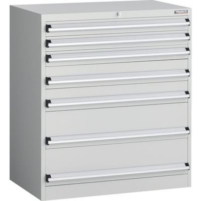 トラスコ中山 TRUSCO VE9S型中量キャビネット 880X550XH1000 引出し7段 ホワイト色 VE9S-1004-W 1台（直送品）