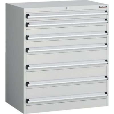 トラスコ中山 TRUSCO VE9S型中量キャビネット 880X550XH1000 引出し7段 ホワイト色 VE9S-1005-W 1台（直送品）