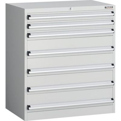 トラスコ中山 TRUSCO VE9S型中量キャビネット 880X550XH1000 引出し7段 ホワイト色 VE9S-1008-W 1台（直送品）