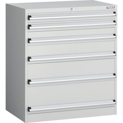 トラスコ中山 TRUSCO VE9S型中量キャビネット 880X550XH1000 引出し6段 ホワイト色 VE9S-1009-W 1台（直送品）