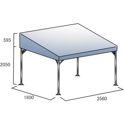ゴトー工業 ゴトー 集会用テント 片流れテント 白天幕 1間x2間 KT-12 1式 346-6328（直送品）