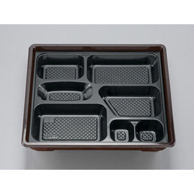 仕出弁当　U-73-B 黒 中皿　200枚(20枚×10) 0110073200523　シーピー化成（直送品）