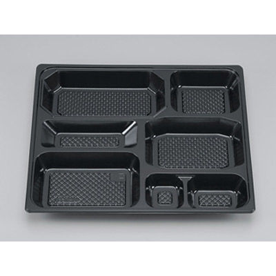 仕出弁当　U-76-B 黒 中皿　160枚(20枚×8) 0110076200523　シーピー化成（直送品）