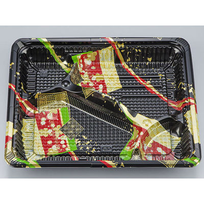 弁当容器　CZ-222 彩帯黒本体(N)　600枚(50枚×12) 0128222008595　シーピー化成（直送品）