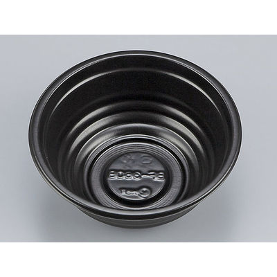 シーピー化成 どんぶり容器 BF-360-B 黒本体 0140360200525 1セット(1200枚:50枚×24袋)（直送品）