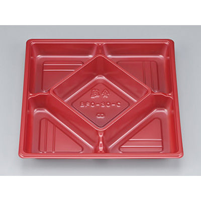 弁当容器　BFO-30-C赤BS　600枚(50枚×12) 0150030303263　シーピー化成（直送品）