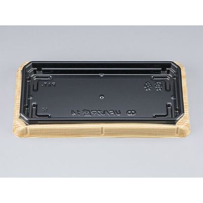 寿司容器　UFハカマ盛14杉板黒本体(N)　1000枚(50枚×20) 0196314002115　シーピー化成（直送品）