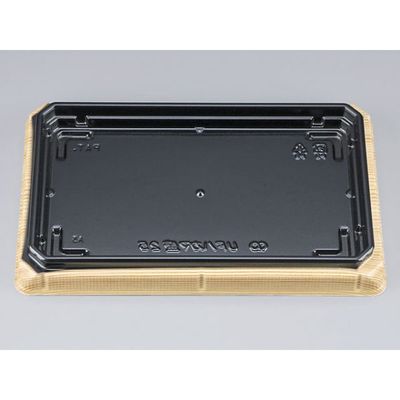 寿司容器　UFハカマ盛25杉板黒本体(N)　800枚(50枚×16) 0196325002115　シーピー化成（直送品）